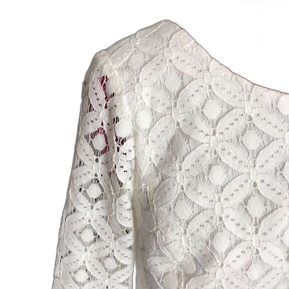 Lilly Pulitzer Lori Dress Women’s Size 4 Ivory Lace Eyelet Fit & Flare - Picture 8 of 11